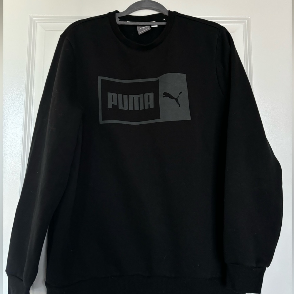 Large Black Puma Crewneck
